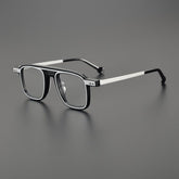 Beal Retro Acetate Eyeglasses Frame Aviator Frames Southood Black Silver